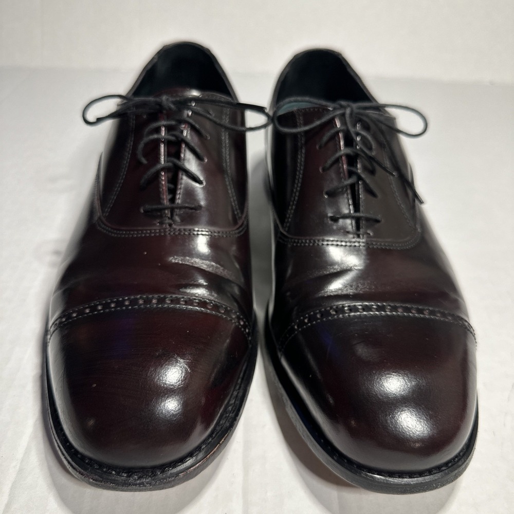 Florsheim Lexington Burgundy Leather Cap Toe Oxford Dress Shoes‎ Mens 10.5 D